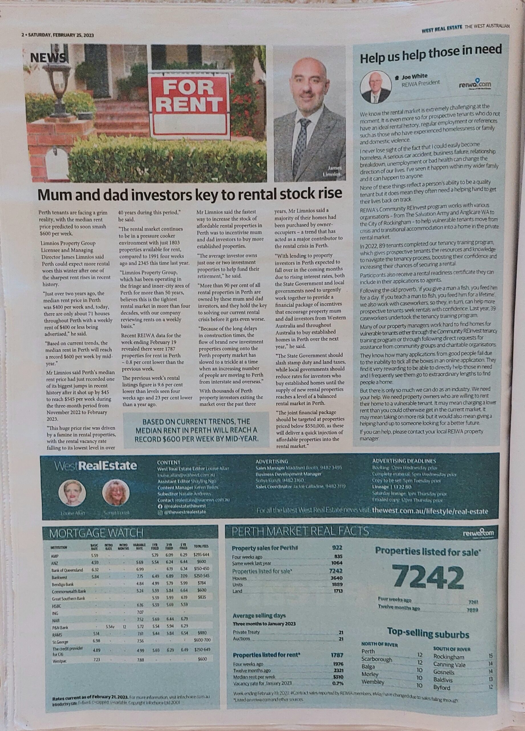 THE WEST AUSTRALIAN: MUM AND DAD INVESTORS KEY TO RENTAL STOCK RISE